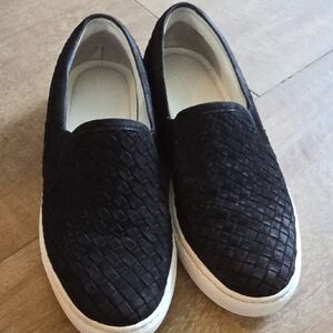 M. Gemi Black Suede Woven Slip-On (Cerchio)  Italian Sneakers, 41, Size 10us